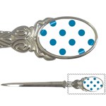 Polka Dots - Cerulean on White Letter Opener