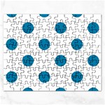 Polka Dots - Cerulean on White Jigsaw Puzzle (Rectangular)