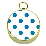 Polka Dots - Cerulean on White Gold Compass