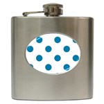 Polka Dots - Cerulean on White Hip Flask (6 oz)