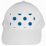 Polka Dots - Cerulean on White White Cap
