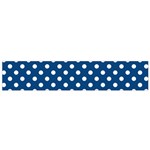 Polka Dots - White on Dark Cerulean Flano Scarf (Small)