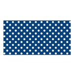 Polka Dots - White on Dark Cerulean Satin Shawl