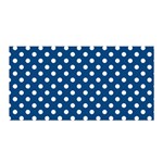 Polka Dots - White on Dark Cerulean Satin Wrap