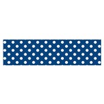 Polka Dots - White on Dark Cerulean Satin Scarf (Oblong)
