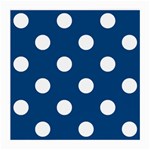 Polka Dots - White on Dark Cerulean Medium Glasses Cloth