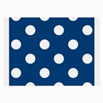 Polka Dots - White on Dark Cerulean Large Glasses Cloth