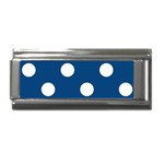 Polka Dots - White on Dark Cerulean Superlink Italian Charm (9mm)