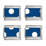 Polka Dots - White on Dark Cerulean 9mm Italian Charm (4 pack)