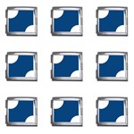 Polka Dots - White on Dark Cerulean Mega Link Italian Charm (9 pack)