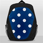 Polka Dots - White on Dark Cerulean Backpack Bag