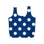 Polka Dots - White on Dark Cerulean Full Print Recycle Bag (S)