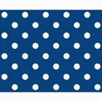 Polka Dots - White on Dark Cerulean Collage 8  x 10 