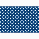 Polka Dots - White on Dark Cerulean Collage 12  x 18 