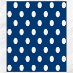 Polka Dots - White on Dark Cerulean Canvas 8  x 10 