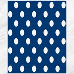 Polka Dots - White on Dark Cerulean Canvas 16  x 20 