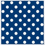 Polka Dots - White on Dark Cerulean Canvas 20  x 20 