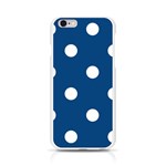 Polka Dots - White on Dark Cerulean Apple iPhone 6/6S Silicone Case (Transparent)