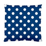 Polka Dots - White on Dark Cerulean Standard Cushion Case (Two Sides)