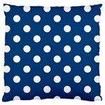 Polka Dots - White on Dark Cerulean Standard Flano Cushion Case (One Side)