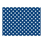 Polka Dots - White on Dark Cerulean Double Sided Flano Blanket (Mini)