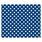 Polka Dots - White on Dark Cerulean Double Sided Flano Blanket (Small)