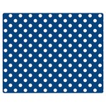 Polka Dots - White on Dark Cerulean Double Sided Flano Blanket (Medium)