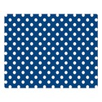 Polka Dots - White on Dark Cerulean Double Sided Flano Blanket (Large)