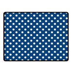 Polka Dots - White on Dark Cerulean Double Sided Fleece Blanket (Small) (Two Sides)