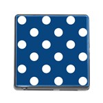 Polka Dots - White on Dark Cerulean Memory Card Reader (Square)