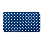 Polka Dots - White on Dark Cerulean Medium Bar Mat