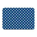 Polka Dots - White on Dark Cerulean Plate Mat