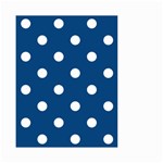 Polka Dots - White on Dark Cerulean Small Garden Flag (Two Sides)