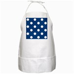 Polka Dots - White on Dark Cerulean BBQ Apron