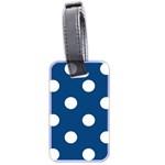 Polka Dots - White on Dark Cerulean Luggage Tag (Two Sides)