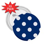 Polka Dots - White on Dark Cerulean 2.25  Button (10 pack)