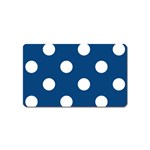 Polka Dots - White on Dark Cerulean Magnet (Name Card)