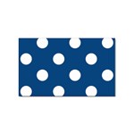 Polka Dots - White on Dark Cerulean Sticker (Rectangular)