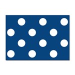 Polka Dots - White on Dark Cerulean Sticker A4 (10 pack)