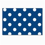 Polka Dots - White on Dark Cerulean Postcard 4 x 6  (Pkg of 10)