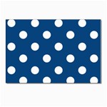 Polka Dots - White on Dark Cerulean Postcards 5  x 7  (Pkg of 10)
