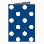 Polka Dots - White on Dark Cerulean Greeting Cards (Pkg of 8)