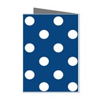 Polka Dots - White on Dark Cerulean Mini Greeting Cards (Pkg of 8)