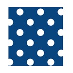 Polka Dots - White on Dark Cerulean Greeting Card 4.5  x 6 