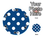 Polka Dots - White on Dark Cerulean Playing Cards 54 (Round)
