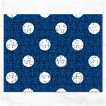 Polka Dots - White on Dark Cerulean Jigsaw Puzzle (Rectangular)