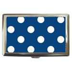 Polka Dots - White on Dark Cerulean Cigarette Money Case