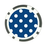 Polka Dots - White on Dark Cerulean Poker Chip Card Guard (10 pack)