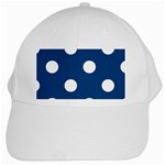Polka Dots - White on Dark Cerulean White Cap