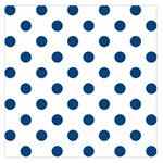 Polka Dots - Dark Cerulean on White Large Satin Scarf (Square)